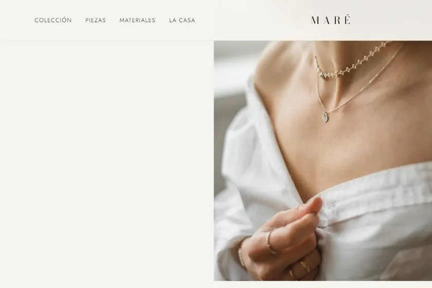 Vista del diseño web de MARÉ